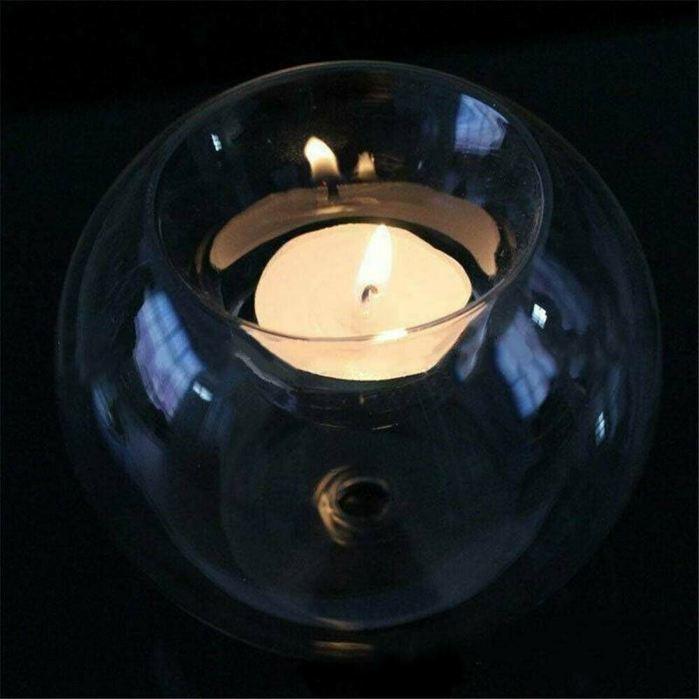 Glass Bauble Candle Holder Ball Shape Tea Light Candlestick Wedding Decor UK