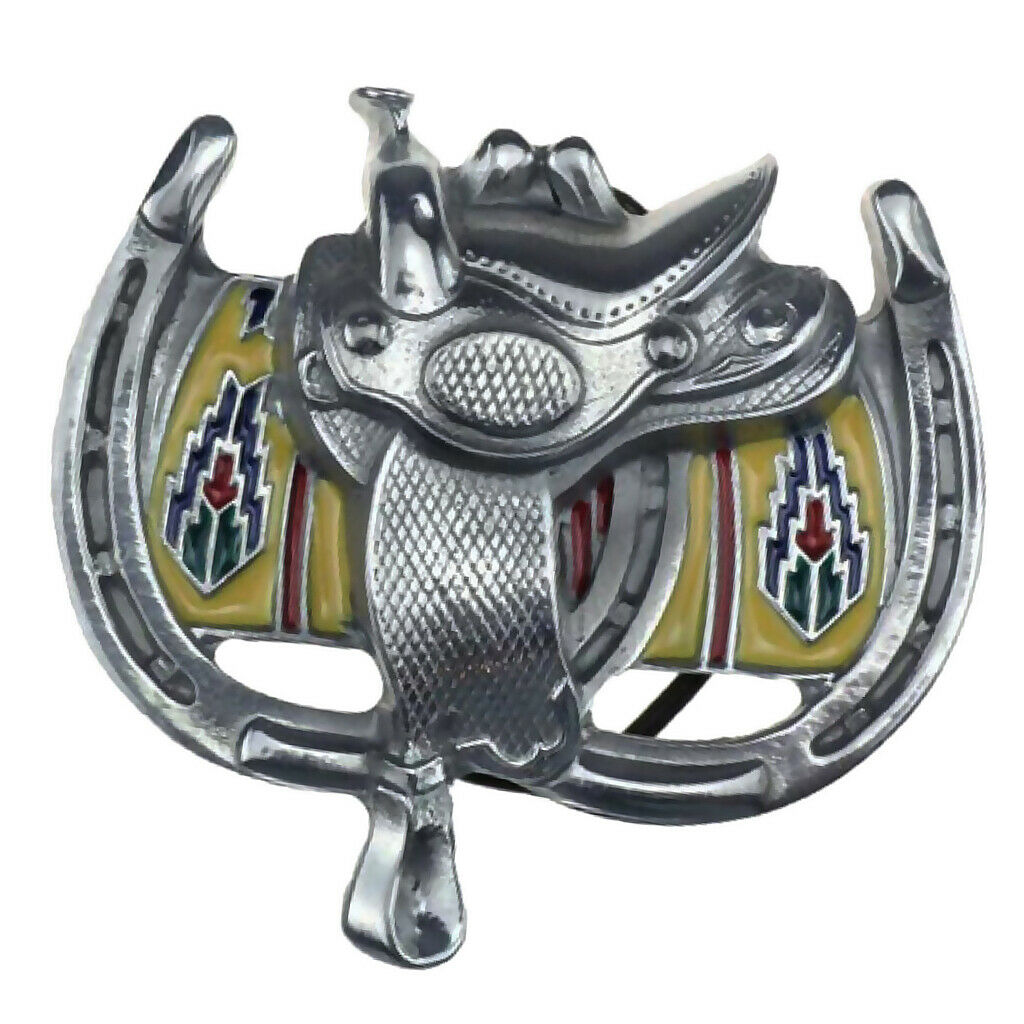 Saddle Belt Buckle Western Cowboy Mens Metal Painted Alloy Buckle
