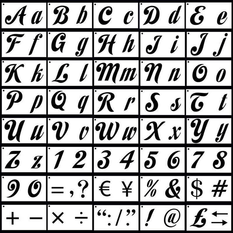 40 Reusable Pieces Calligraphy Stencil Template Kit Includes LetteringMBUKF SJ