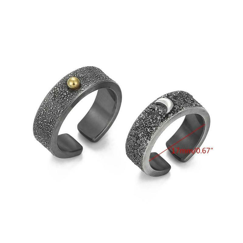 Simple Moon Sun Couple Rings for Lover's Fashionable Wedding Anniversary Gift