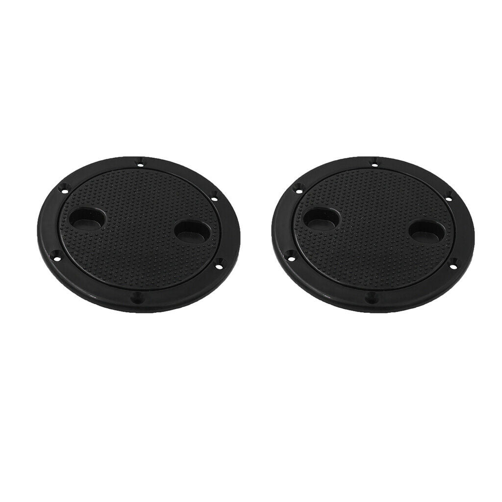 2x 4Inch Marine Screw Out  Out Deck Plate Inspection Hatch Access Black
