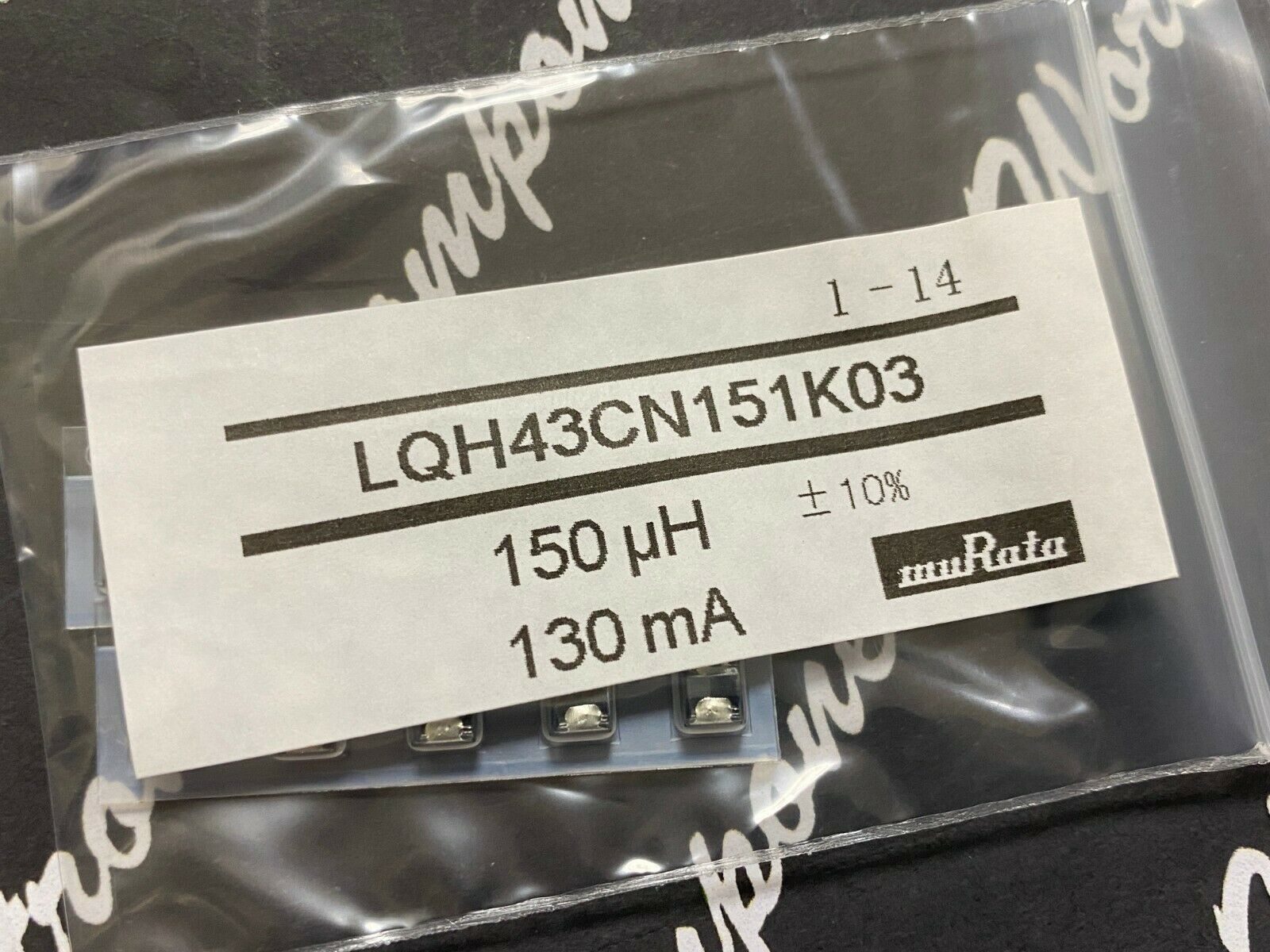 10pcs - muRata LQH43CN151K03 150uH 130mA 10% SMD Inductor