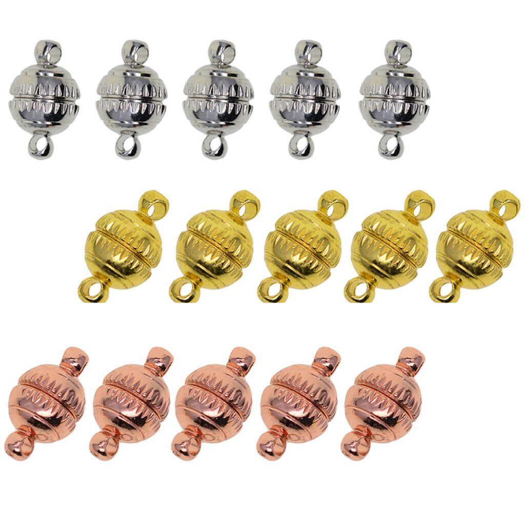 15x Brass Necklace Bracelet Engrave Round  Clasp 8mm For DIY Jewelry
