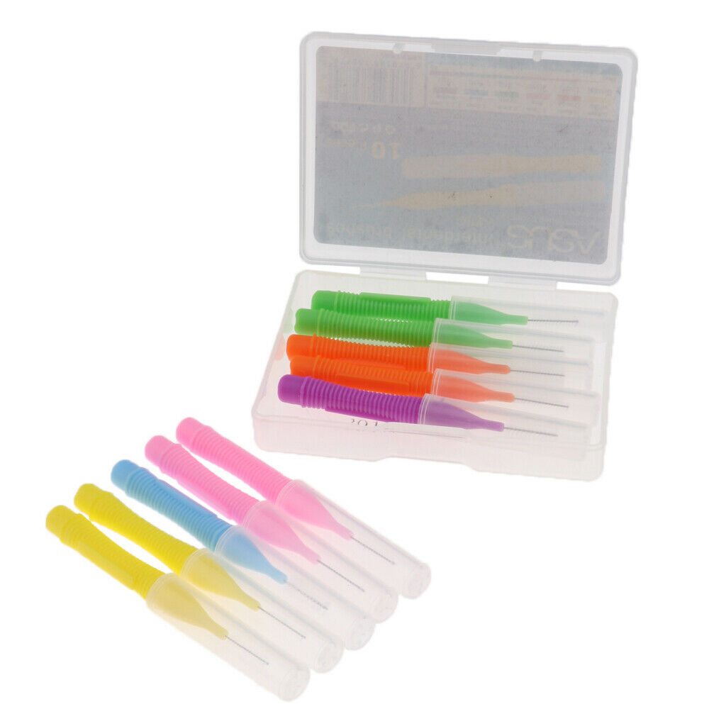 Pack of 10 Interdental Brush Oral Care Cleaner Floss Plaque Removal Tools,For