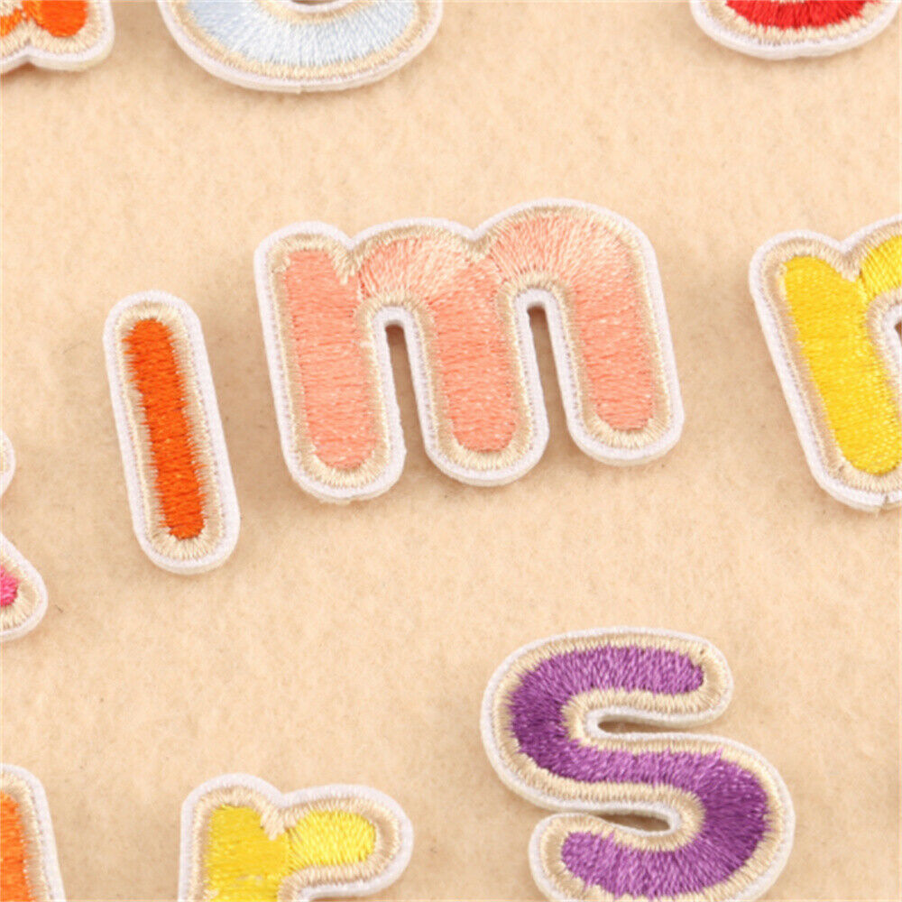 26 Mix Lot Sew On Patches Fabric Letters For Crafts Art Decors Alphabet A to Z