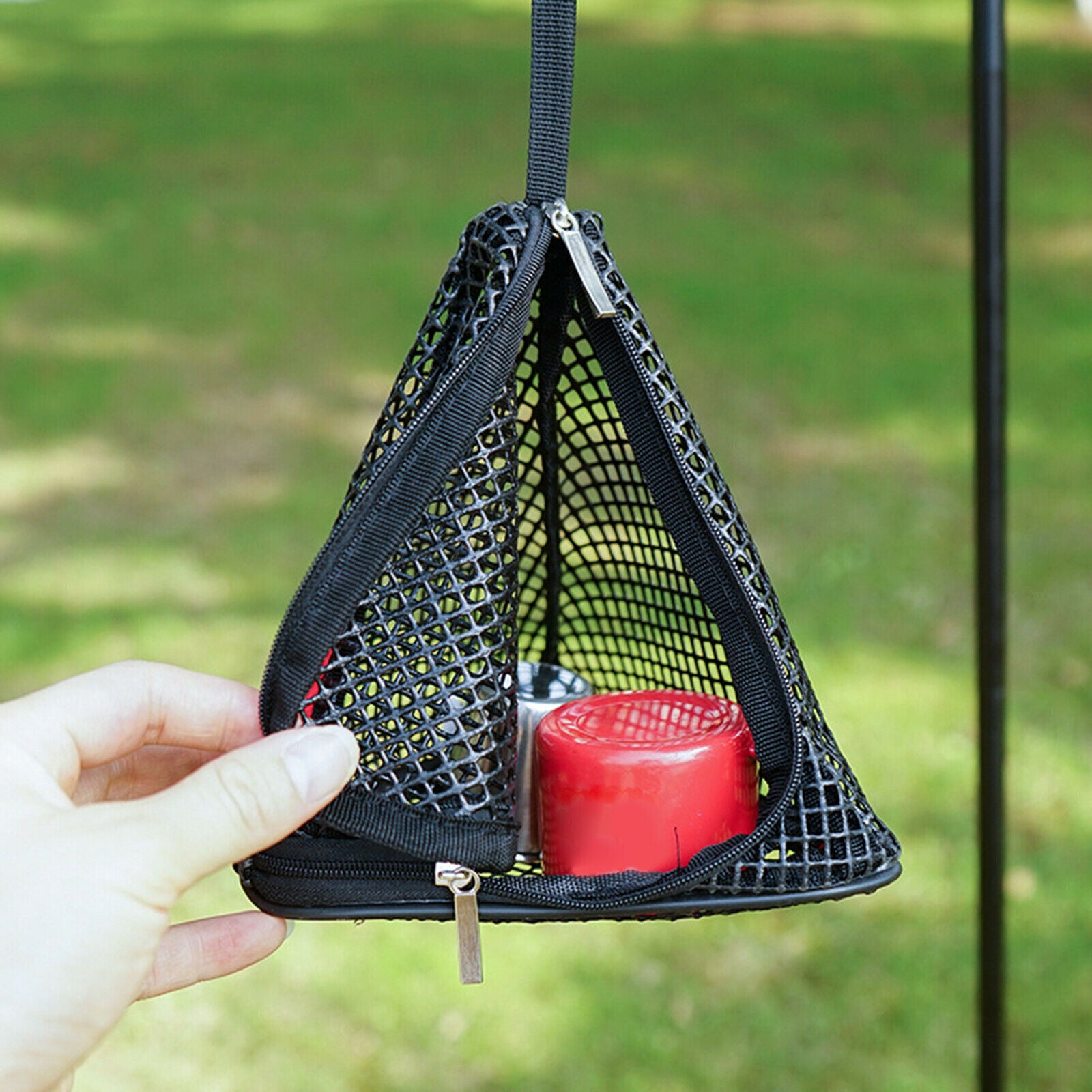 2X Outdoor Drying Hanging MeshStorage Net Tent Food Dryer Net Basket 40x43cm