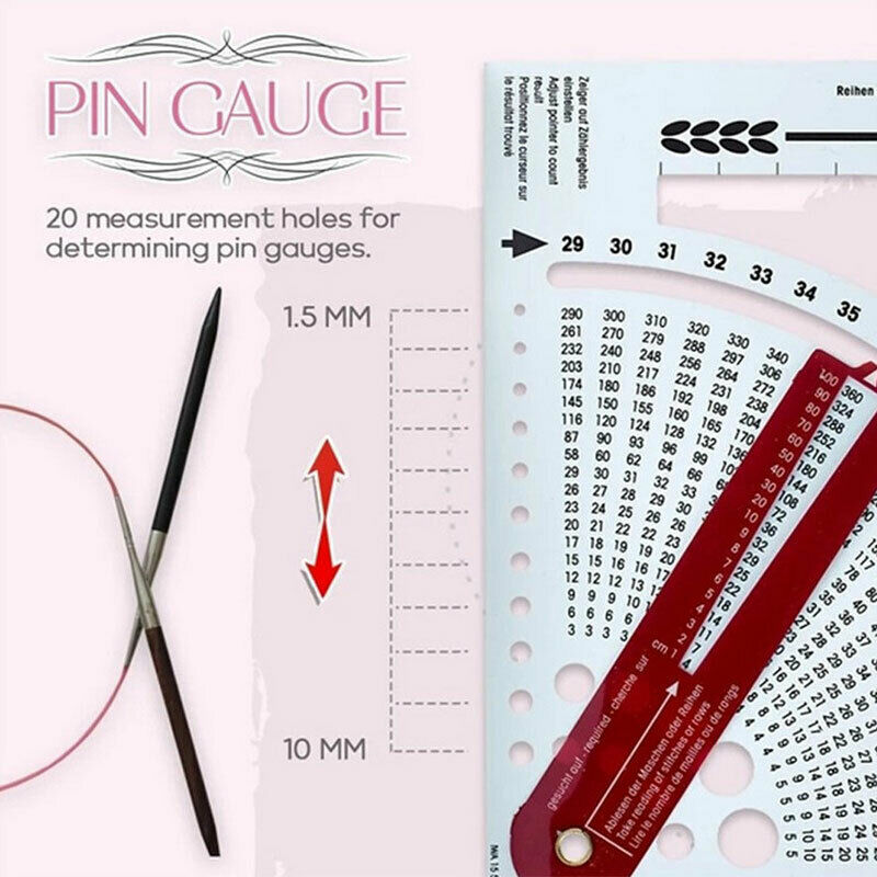 Knitting Gauge Converter Knit Counter Weaving Ruler Density Ruler For KnittiBDD