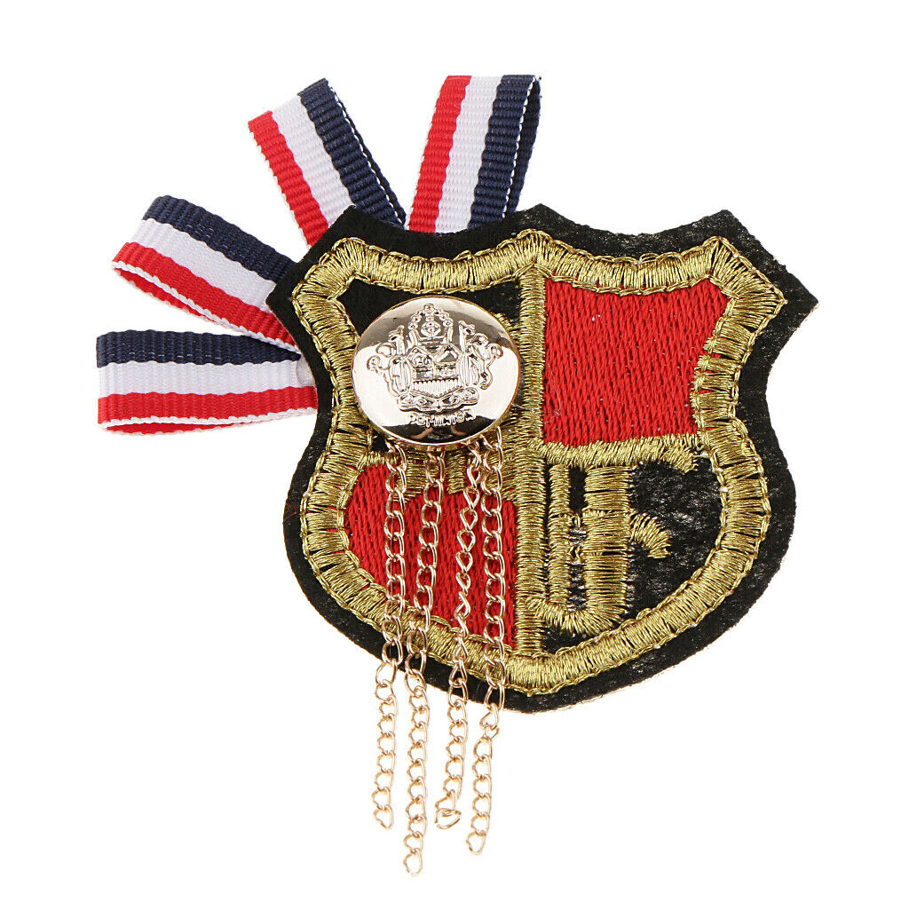 Trendy Navy British Style Alloy Fabric corsage Badges Brooch Pins Accessory