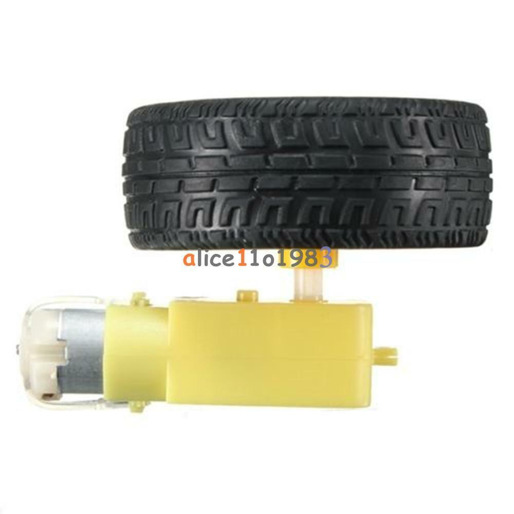 4PCS arduino smart Car Robot Plastic Tire Wheel with DC 3-6v 3v 5v 6v Gear Motor