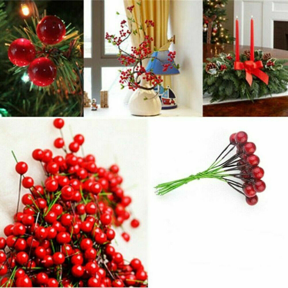 Artificial Holly Berries for Wedding Garden Home Decor DIY Gift Craft 100pcs