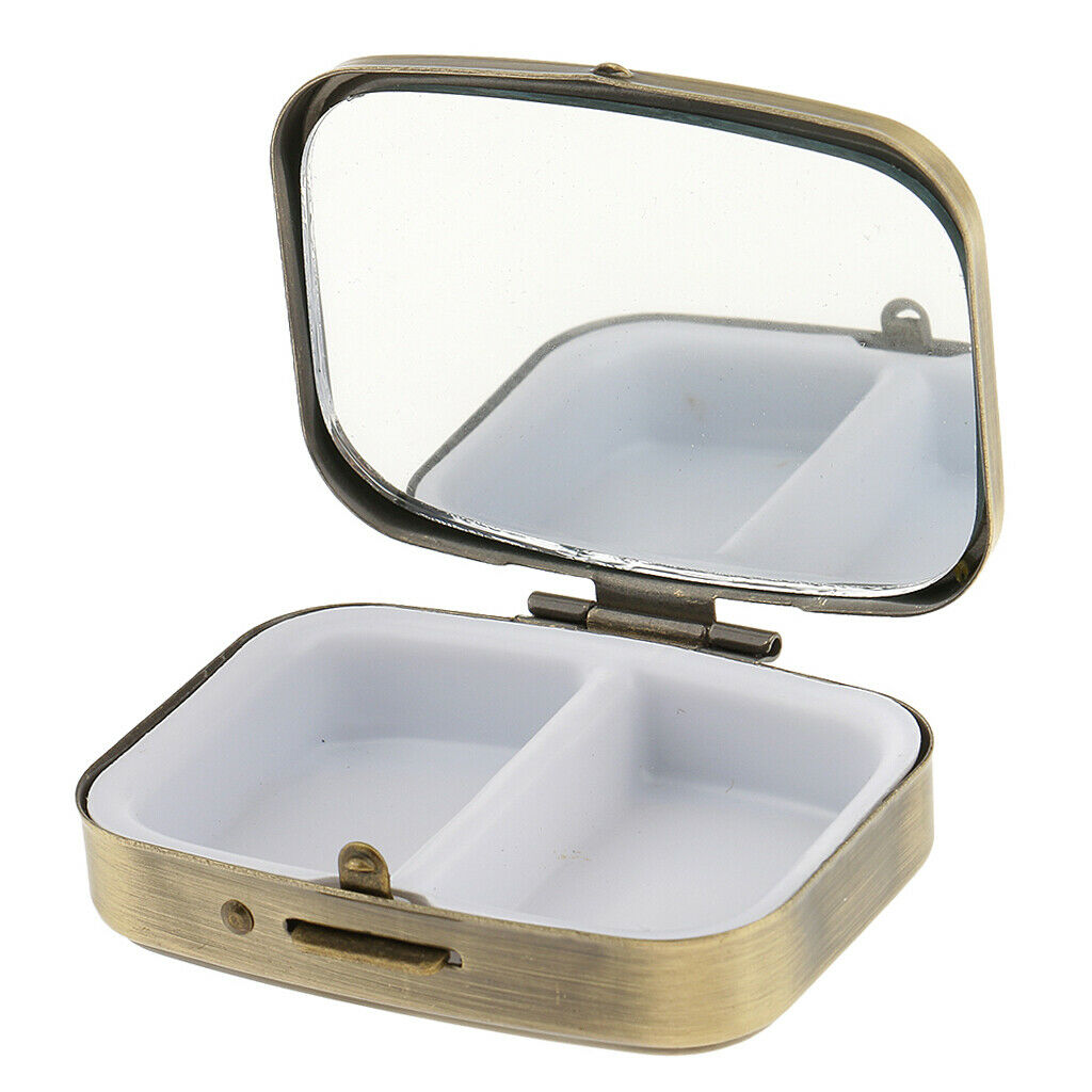 Retro Mini Storage Box Compact Pill Box Travel Portable Organizer