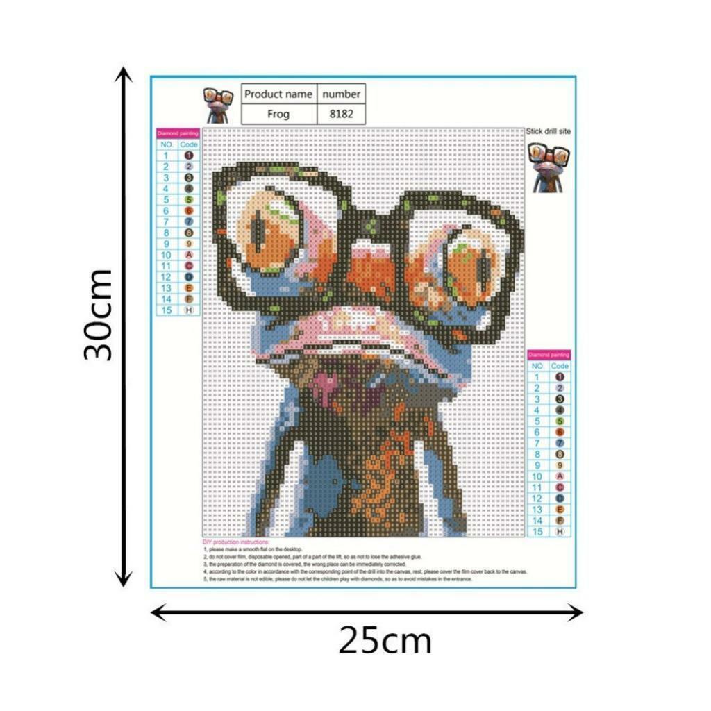Cool Frog DIY Full Drill 5D Diamond Painting Kit Embroidery Cross Stitch Art