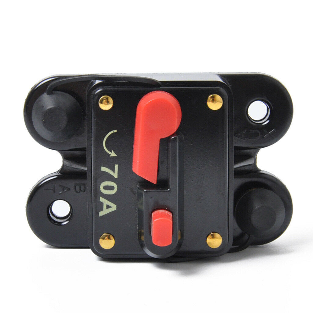 2x Car Marine Audio 70AMP Reset Circuit Breaker Fuse Holder w/ 0-Gauge Ring