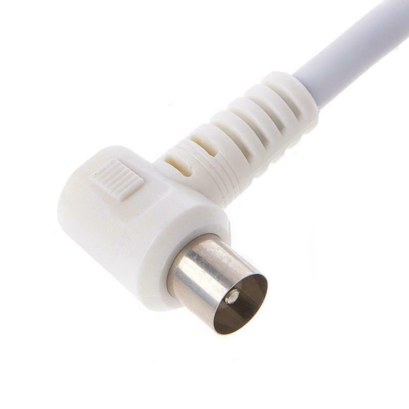 9.5mm White 90 Degrees Male To F Type Male Coaxial TV Satellite Antenna Cable