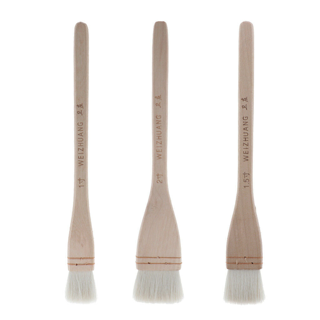 3Sets Professional Brushes Flat Pointed Drawing Brushes for Oil Painting