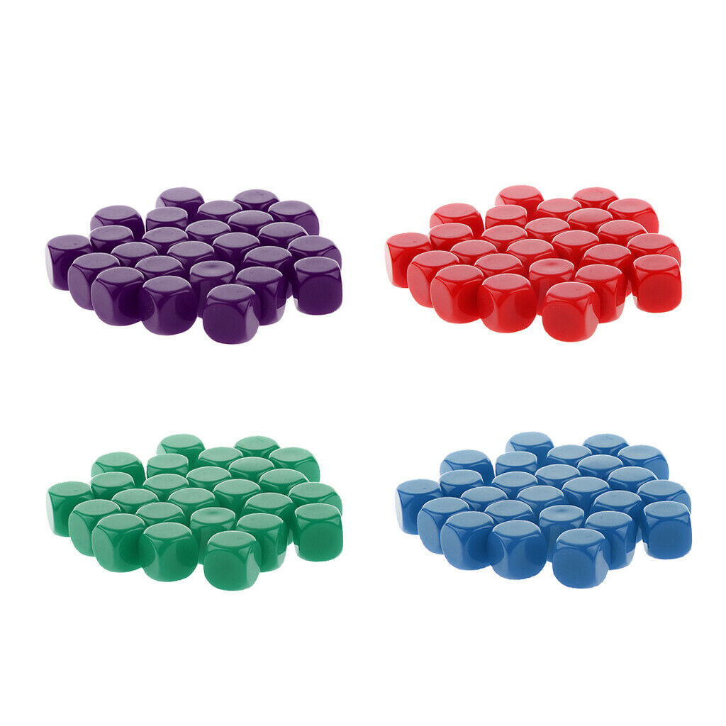 100x Blank D6 Six-sided Dices Cubes for Dragons D&D TRPG Party Game Supplies