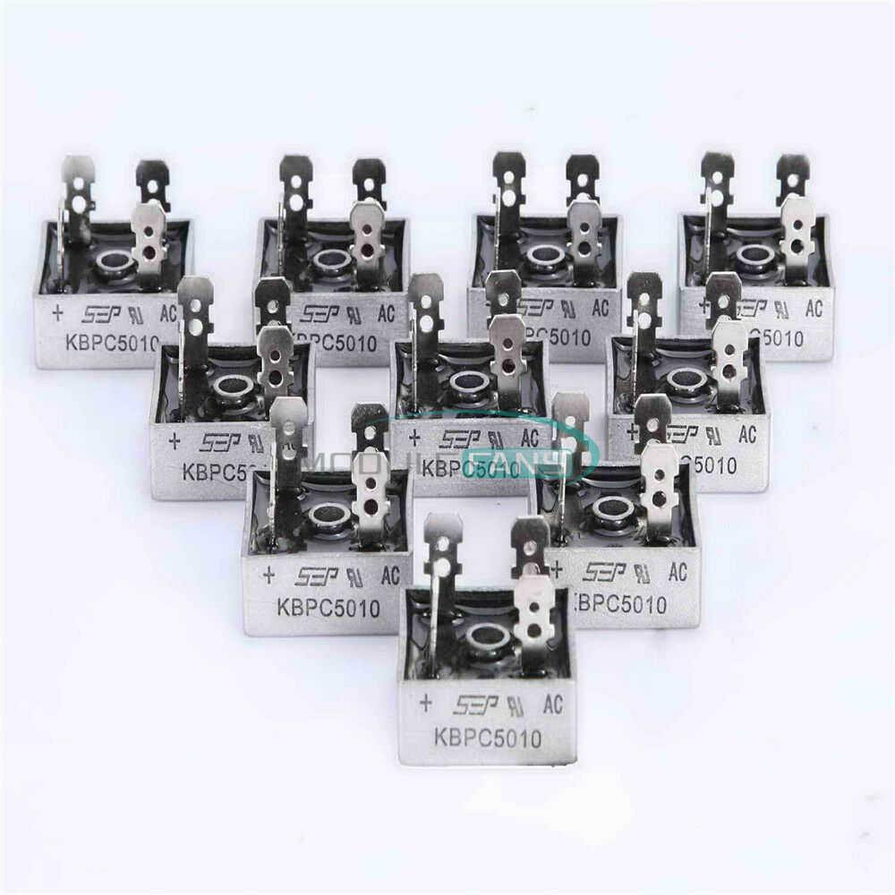 2PCS 250A 1000V Metal Case Single Phases Diode KBPC5010 Bridge Rectifier Module