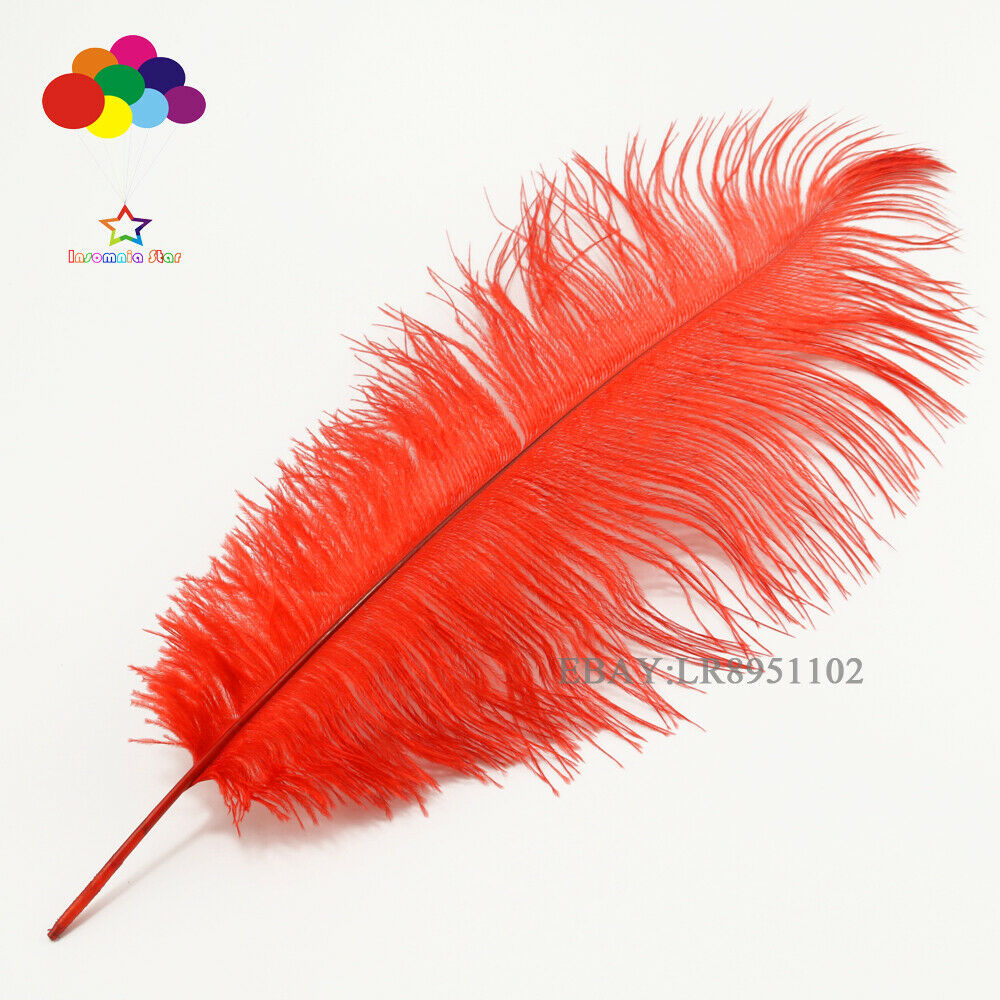 50 pcs Count of 25-30 cm Decorate Feathers Elegant Weddings Red part decoration