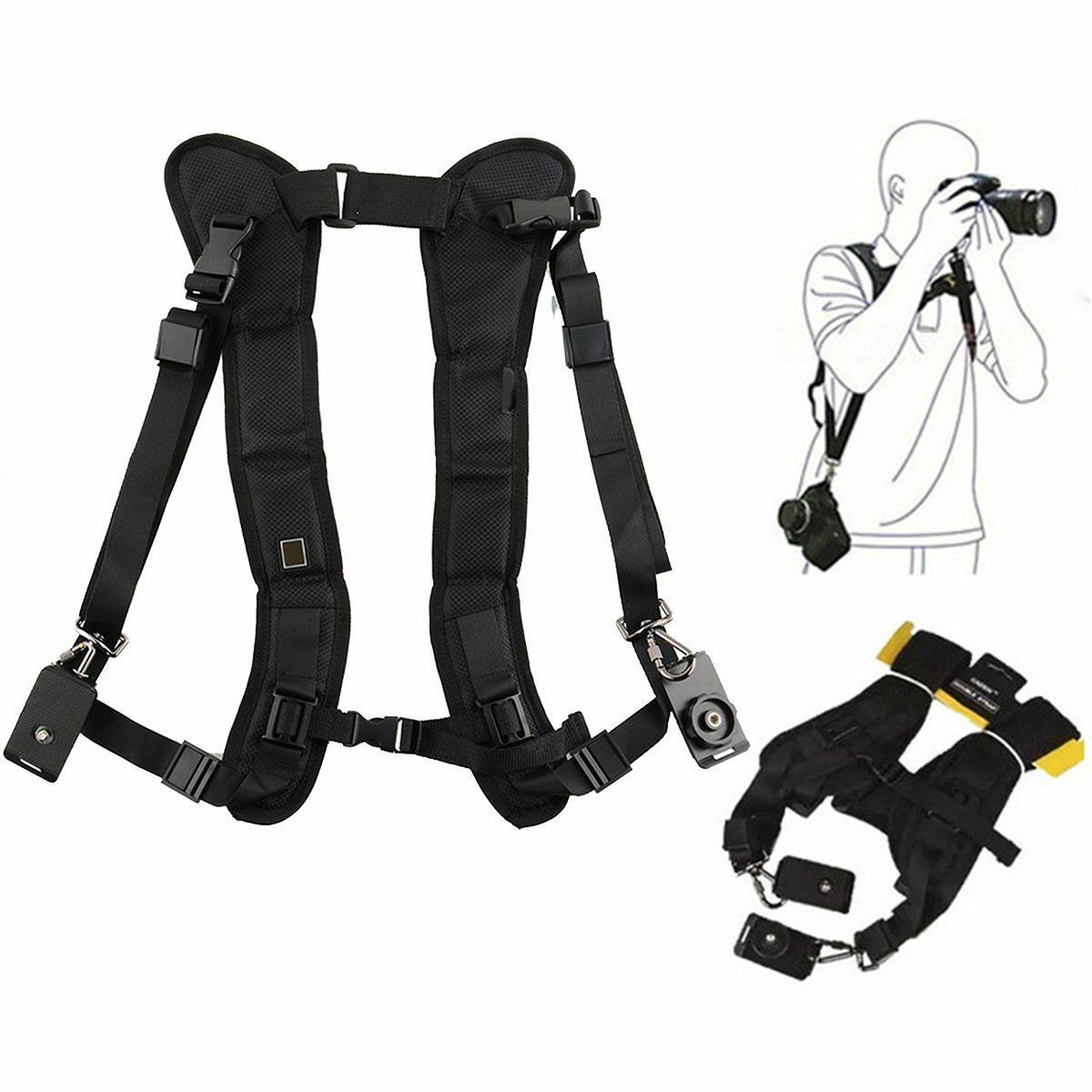 Black Double Shoulder Sling Belt Quick Rapid Strap for Pentax K-r Kr