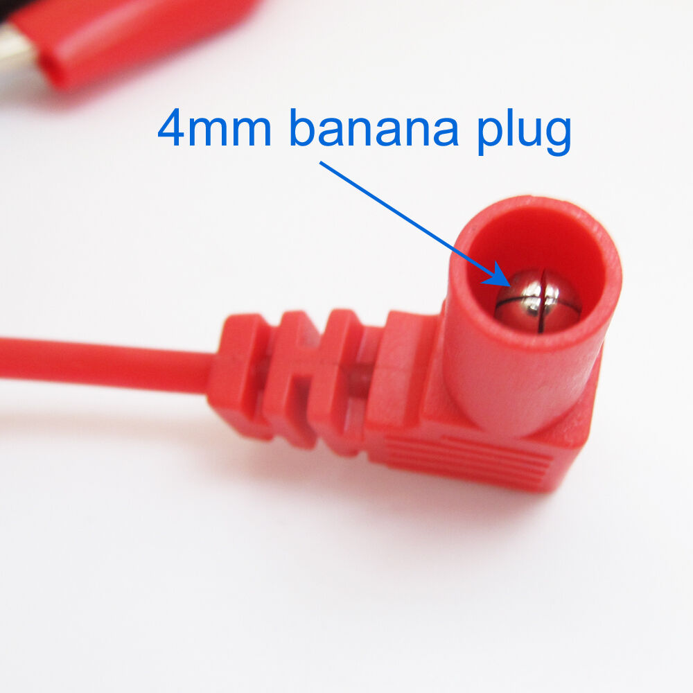 10set 1M Angle 4mm Probe Banana Plug to Alligator Clip Multimeter Silicone Cable