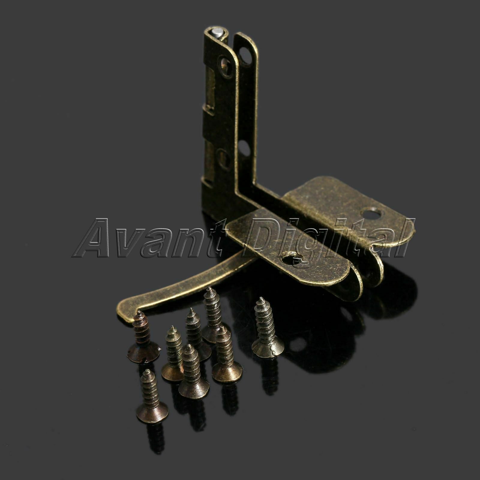 12Pcs Mini Hinges Chests Jewelry Wine Gift Box Lid L 90° Support Spring Hardware