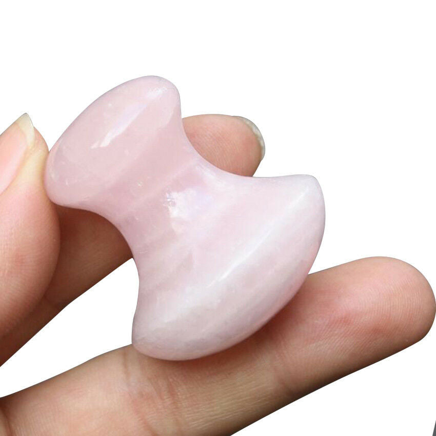 New Rose Quartz Gua Sha Massager Eye Face Jade Body Massage Mushroom Shape