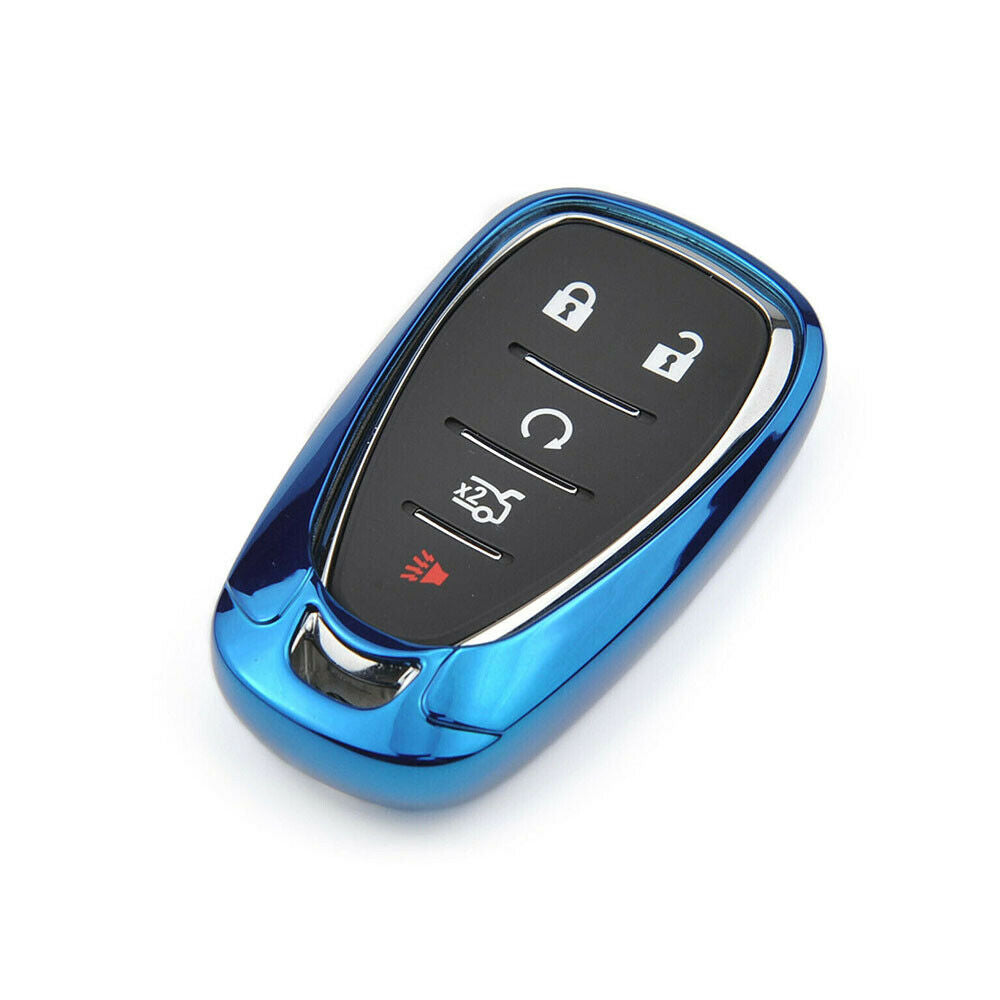 Blue TPU Car Remote Key Case Cover For Chevrolet Cruze/Malibu/Camaro/Blazer/Trax