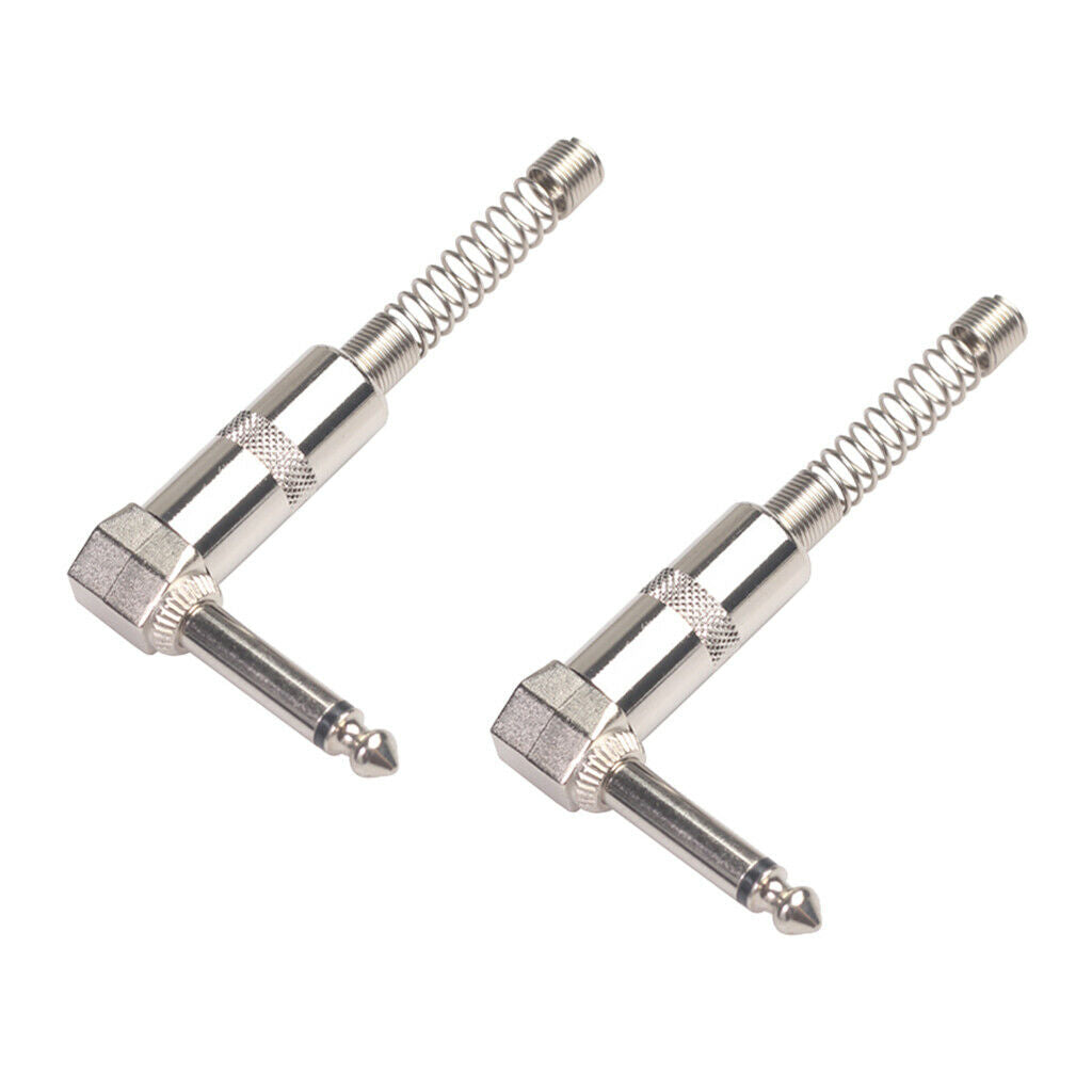 2 Packs Zinc Alloy L-Shape 6.35mm 1/4inch   Mic Audio Instruments Parts