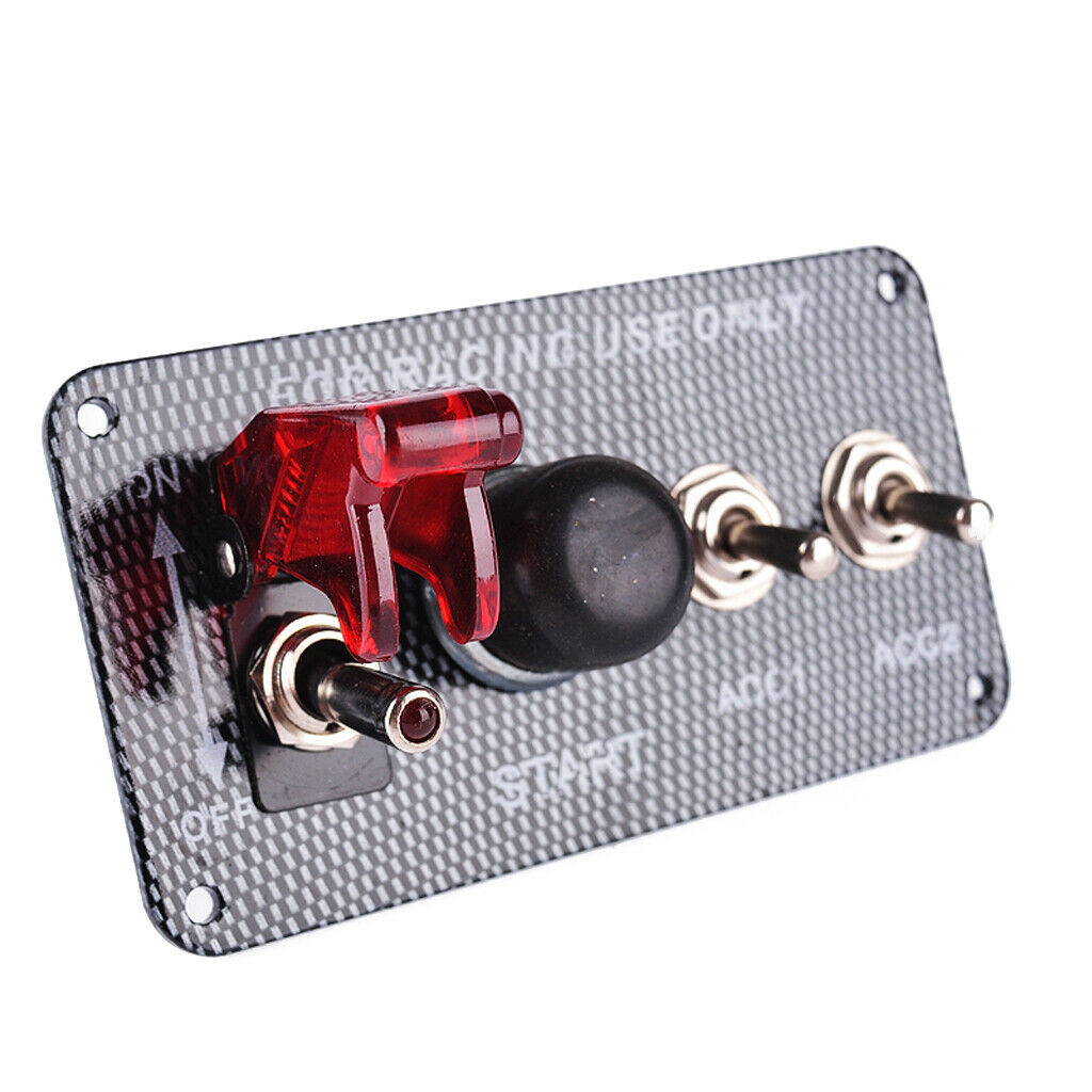 3+1 Racing Car 12V Ignition Switch Panel LED Engine Start Push Button Toggle
