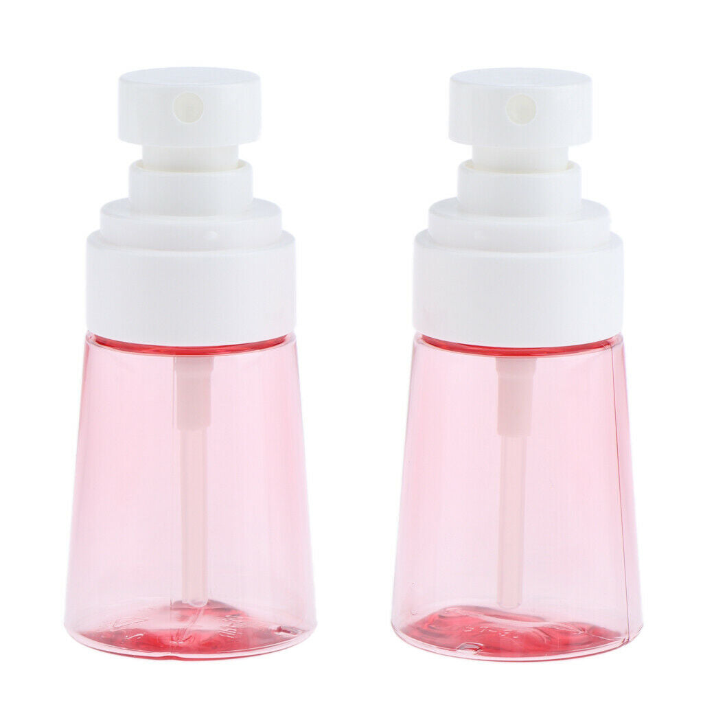 2x Plastic Refillable Empty Fine Mist Pump Spray Bottles Travel Home 60ml