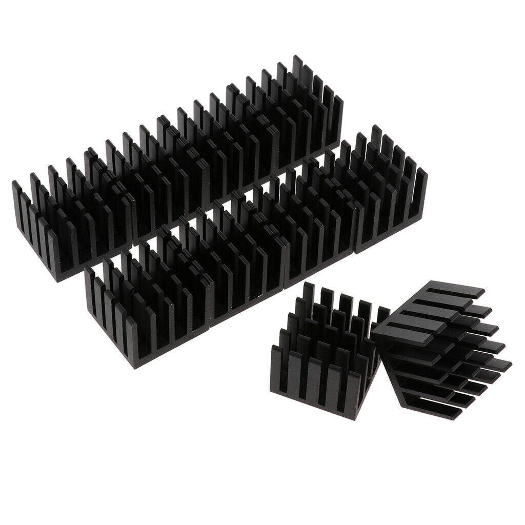 10pcs Black Aluminum Heat Sink Heatsink Module Cooler Fin for Led Amplifier