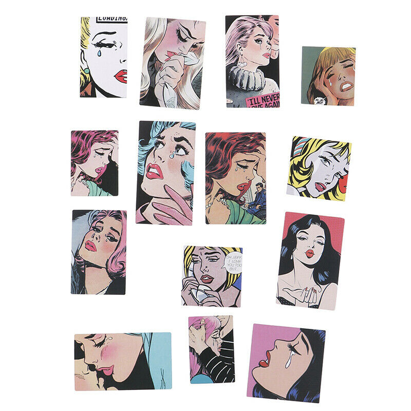 14Pcs/pack Retro beauty stickers scrapbook DIY diary albums notebook deco.l8