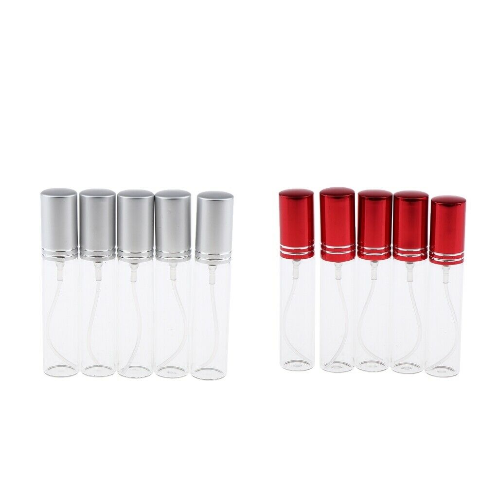 10 Pieces Clear Colored Glass Perfume Mists Refillable Perfume Empty Bottles
