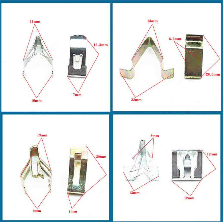100pcs Car Console Dashboard Stereo DVD Panel Trim Retainer Rivet Fastener Clips