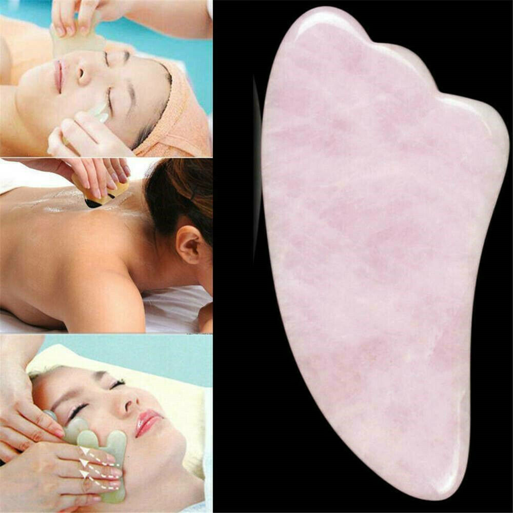 Natural Rose Quartz Gua Sha Guasha Board Face Body SPA Massage Tool Multipurpose