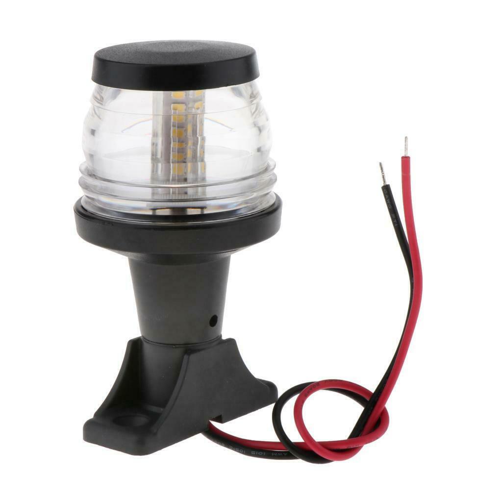 12-24V LED Navigation Anchor Light White 360Â° Boat Marine Strobe Light All