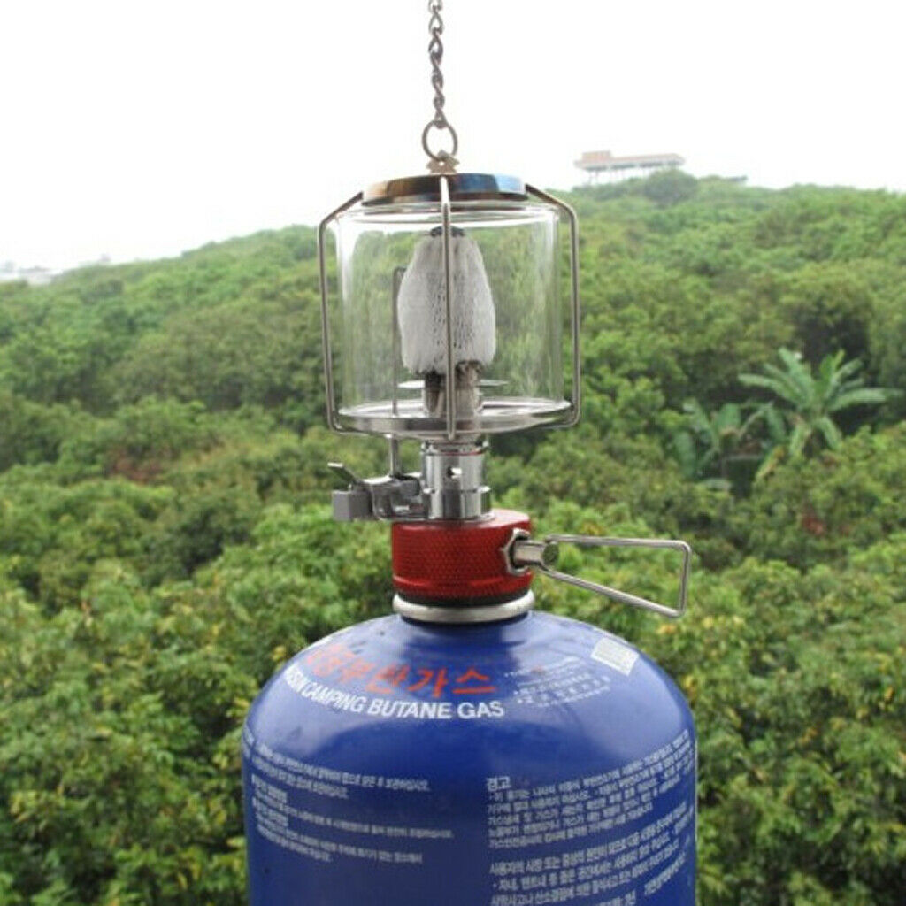 Outdoor Camping Gas Lantern Butane Mini Lamp Tent Light w/ Hard Case 3 Mantles