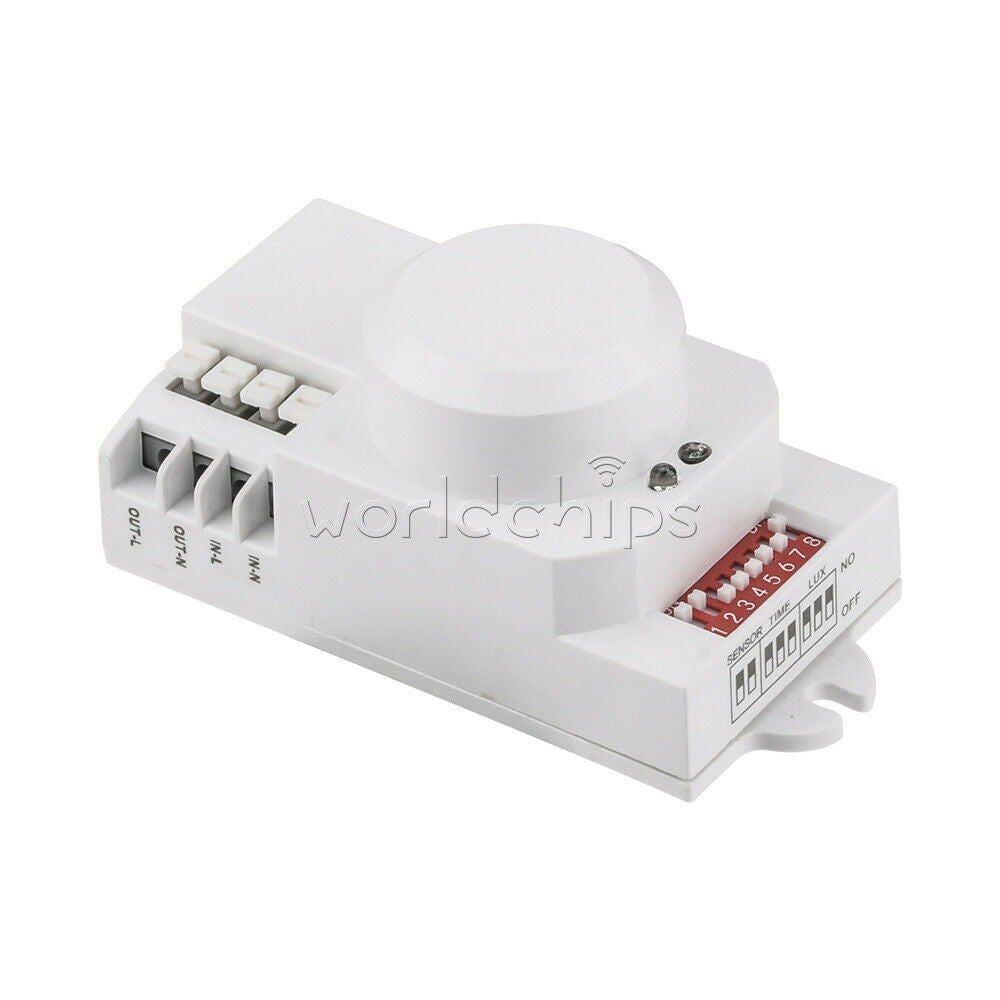 Microwave Sensor Switch 5.8ghz HF AC 85~250V LED 360Â° Radar Motion Body Sensing