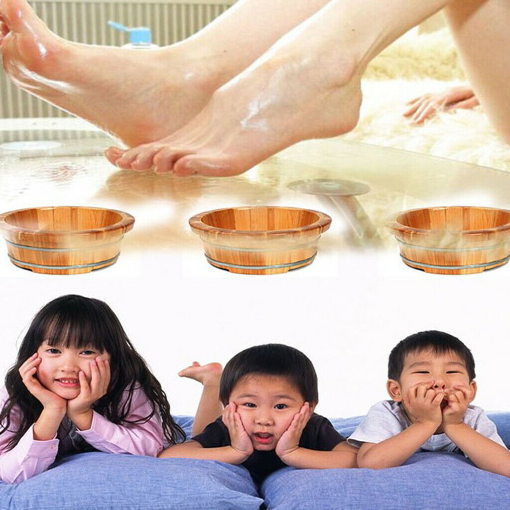 Foot Basin Feet Barrel Wood Bucket for Foot Soaker Washing Massage Spa Soak