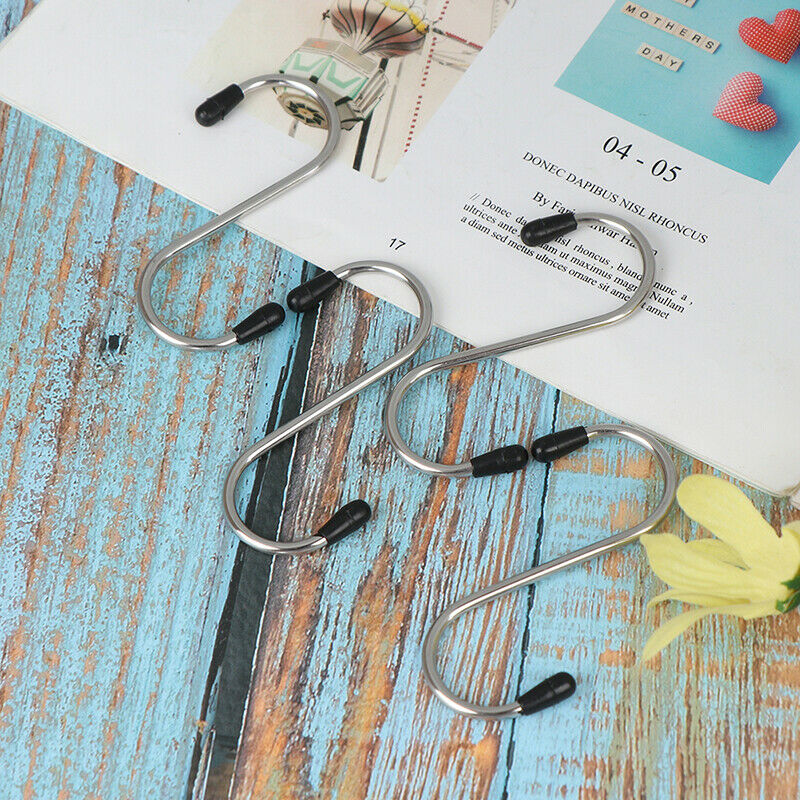 4pcs/lot  Metal S Shaped Hooks Bathroom Kitchen Hooks Stainless Steel Hoo.l8