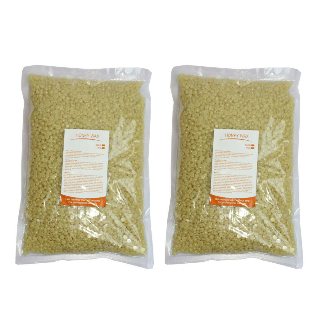 2Bags Hard Wax Beads Bean Hair Removal Bikini Depilatory No Strip Pellet 1kg