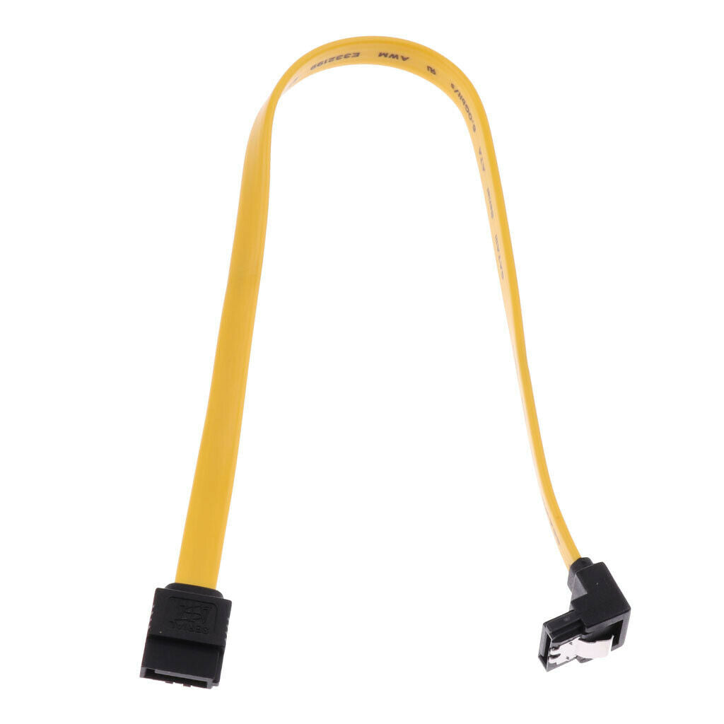 2xSATA III Data Drive Cable 6.0Gbps With Locking Latch 11.8''/30cm 90 Degree