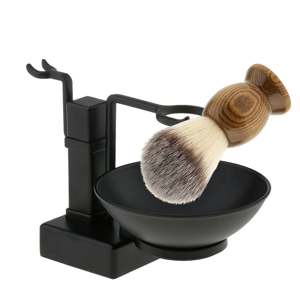 Men Beard Mustache Shaving Tool Toothbrush Holder Bowl Holder with Shaving Brush