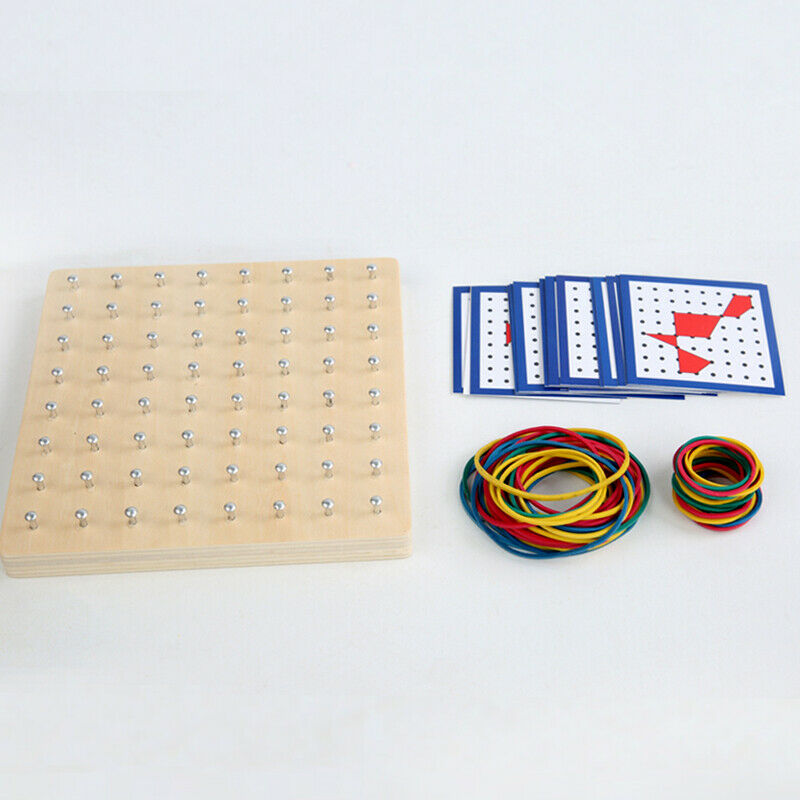 Wooden Toys Geoboard Mathematical Manipulative Block-30Pcs Pattern CardsFCA
