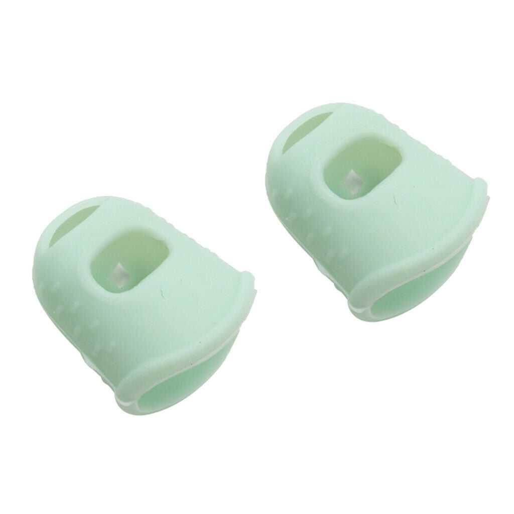 Silicone Kalimba Thumb Picks Finger Protector Fingertips for Beginner Green