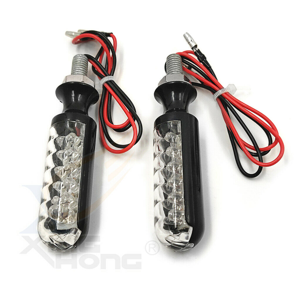 8mm Turn Signals Blinkers Black For Yamaha Kawasaki Shadow V Star VTX VN XVS VT