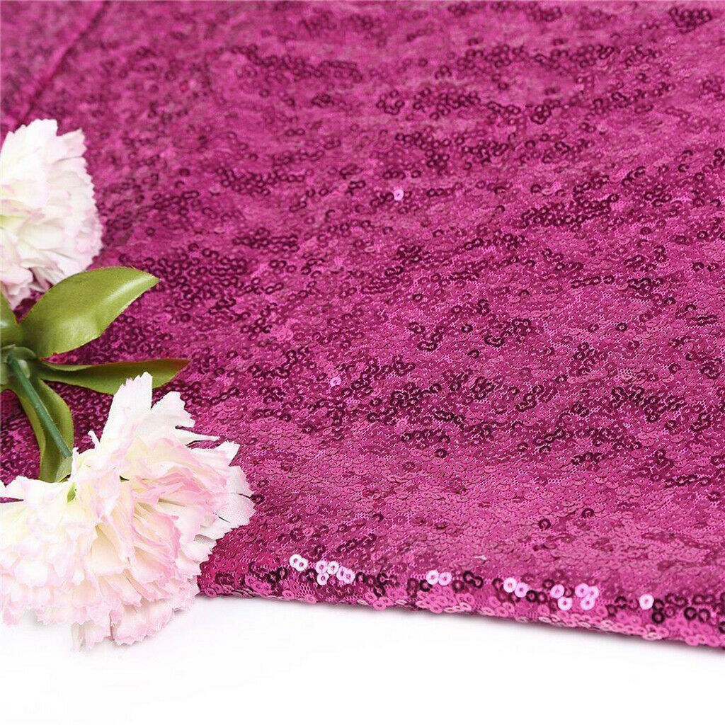 Sequin Tablecloth for Wedding Party Banquet Table Cover 130x50cm Rose Red