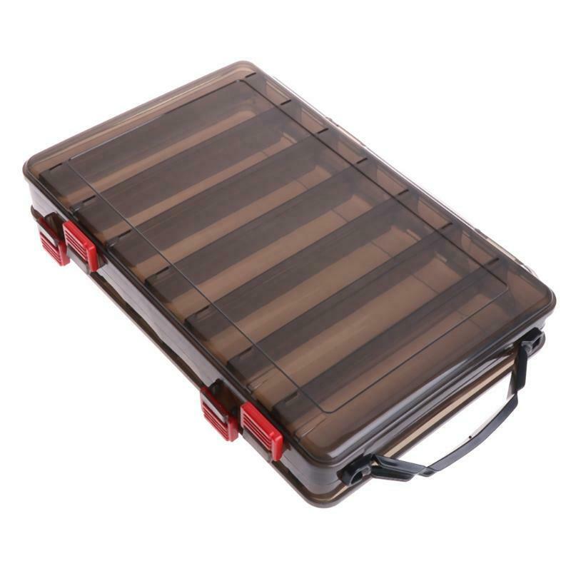 Fishing Box Bait Lure Hook Storage Double Side V Shaped Tackle 14 Compartments
