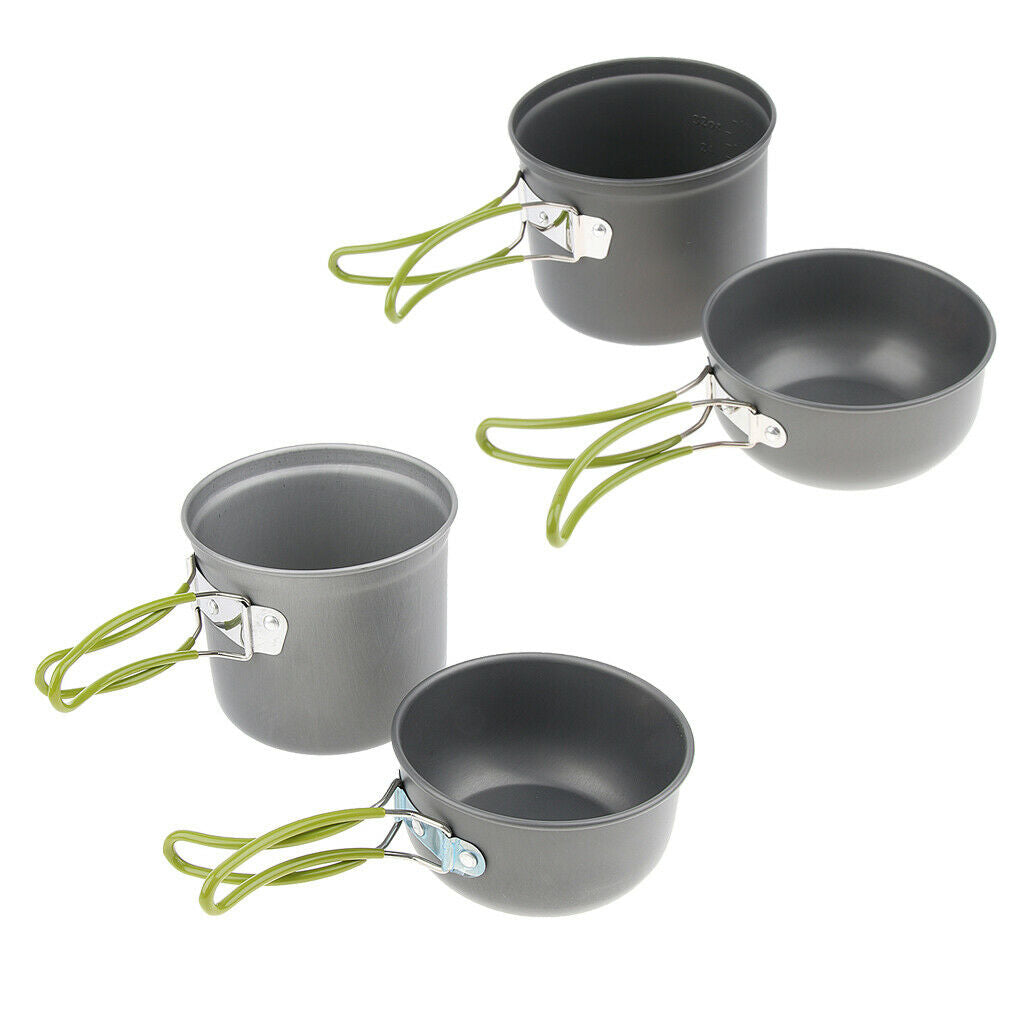 Portable Outdoor Cookware Camping Picnic Cooking Bowl Pan Pot Set Small