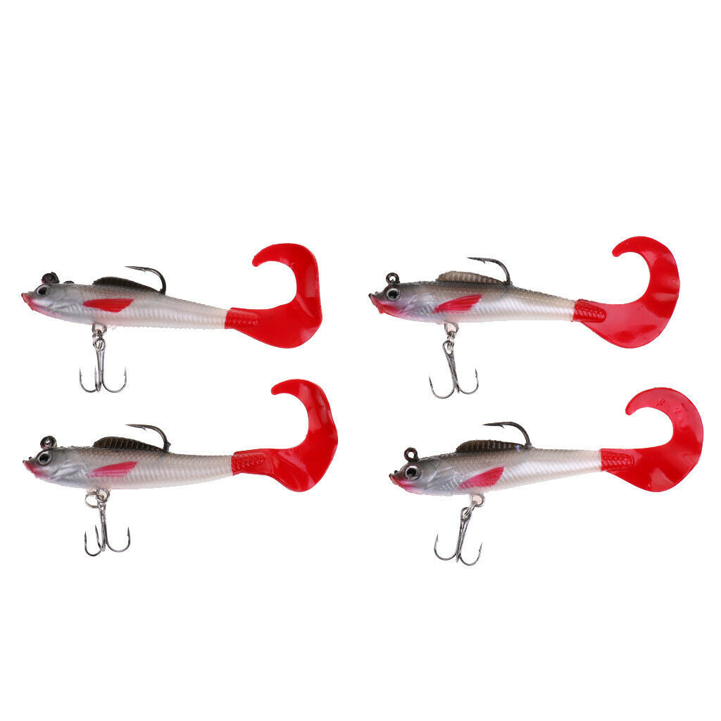 4 Pieces Fishing Lures Crankbaits Hooks Minnow Artificial Soft Bait Tackle